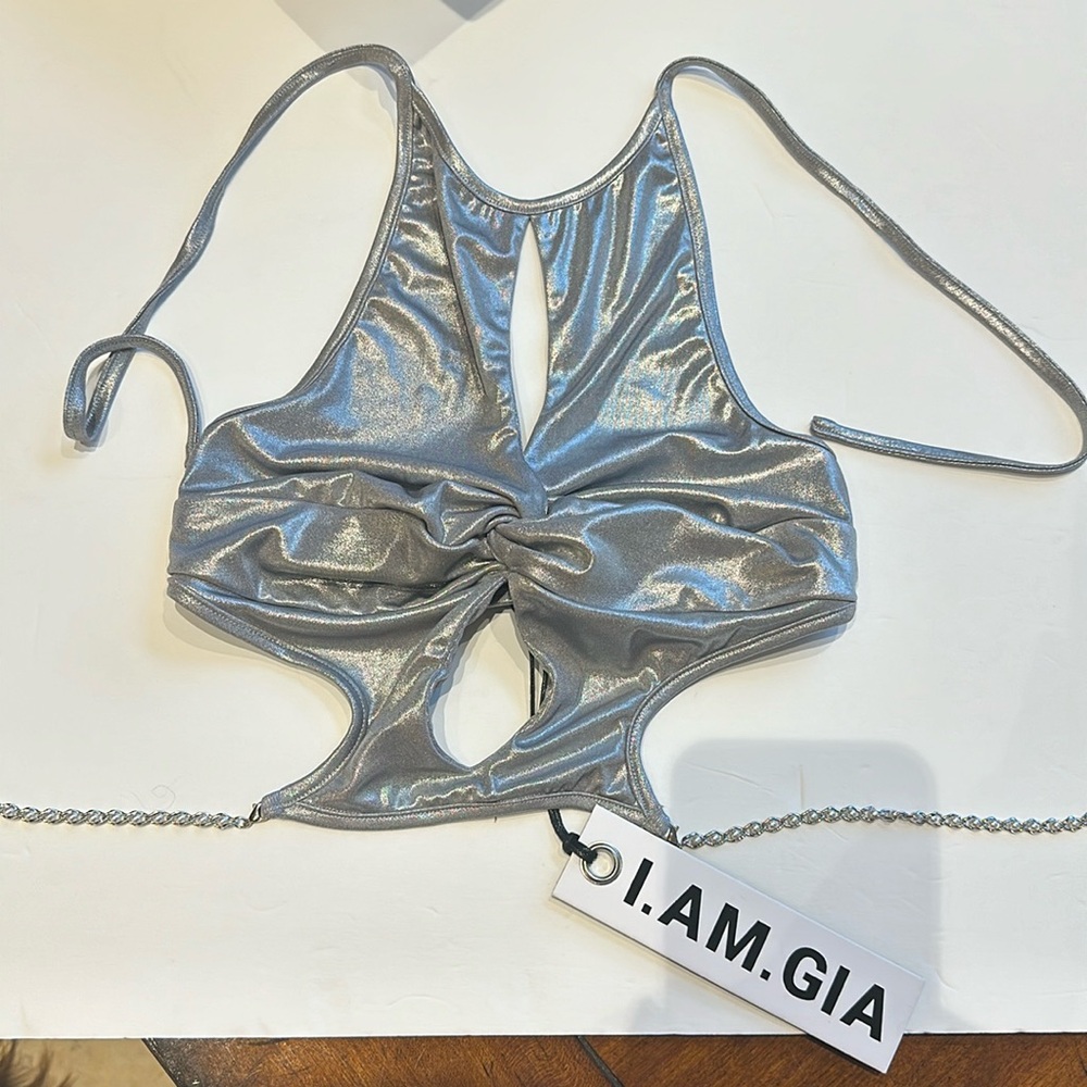 I Am Gia Valera top never worn, silver